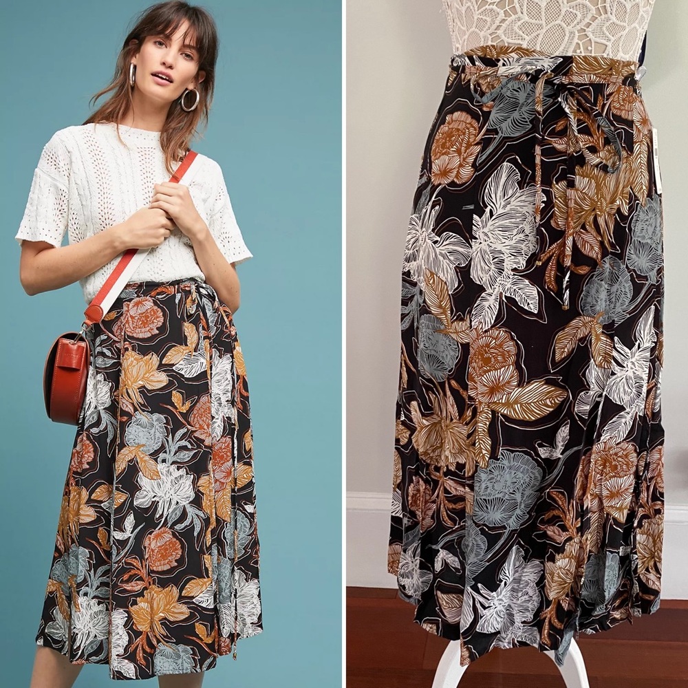 FAITHFUL THE BRAND NWT Marieta Wrap Skirt Habitas Floral Print Sm Anthropologie